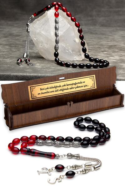OTTOTESBİH Mărgele de rugăciune din lemn, roșu, negru, chihlimbar foc, când mă încălțește foarte mult