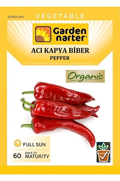 GARDEN NARTER Acı Kapya Biber Tohumu Doğal Organik Salçalık Biber Tohumu Pake...