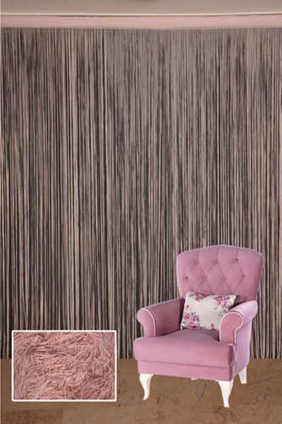 AKÇA TEKSTİL Flat Rope Model Powder Color Ready Rope Curtain 300*270