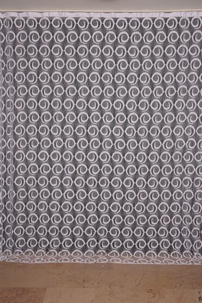 AKÇA TEKSTİL Vakko Model White Color Rope Curtain Ready-made Buttons Sewn Rope Curtain 300*270 Cm