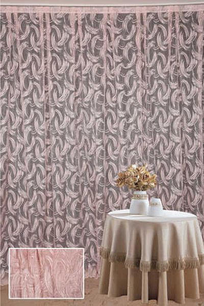 AKÇA TEKSTİL Kılınç Model Powder Color Single Wing Ready-made Pleated Background Curtain 300*260