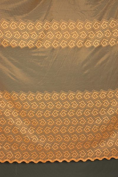 AKÇA TEKSTİL Geometric Gold Single Wing Sewn Pleated Curtain - 300*260 Cm
