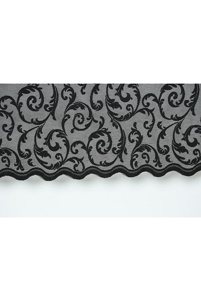 AKÇA TEKSTİL Sultan 2 Model Black Color Single Wing Ready-made Planted Pleated Background Curtain 75*260 Cm