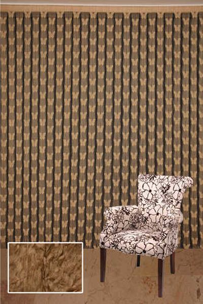 AKÇA TEKSTİL Butterfly Combined Model Gold Color Ready Rope Curtain 300*270