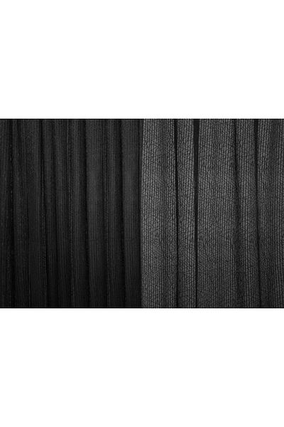 AKÇA TEKSTİL Striped Model Black Color Single Wing Ready-made Planted Pleated Background Curtain 75*260 Cm