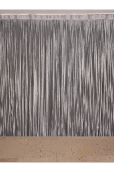 AKÇA TEKSTİL Flat Rope Model Gray Color Ready Rope Curtain 300*270
