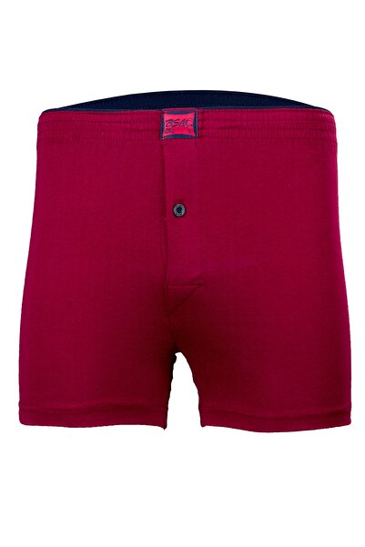 BSM 3-Piece Claret Red 100% Cotton Belted Buttoned Boxers