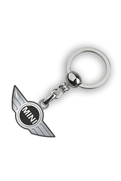 Modül سلسلة مفاتيح سيارة معدنية بشعار ميني كوبر - مطلية بالكروم
