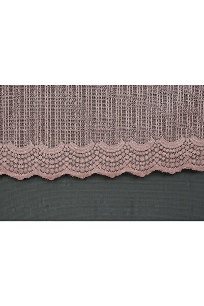 AKÇA TEKSTİL Narrow Skirt Dried Rose Color Single Wing Ready Planted Pleated Background Curtain 75*260 Cm