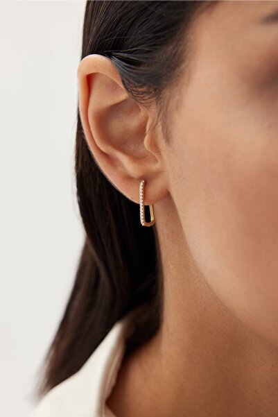 ADOR Altın Mini Sıra Taşlı Küpe