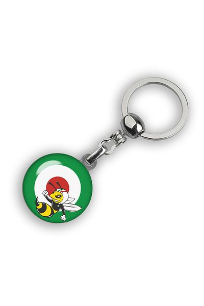 Modül Round Vespa Bee Keychain Circular Italian Flag