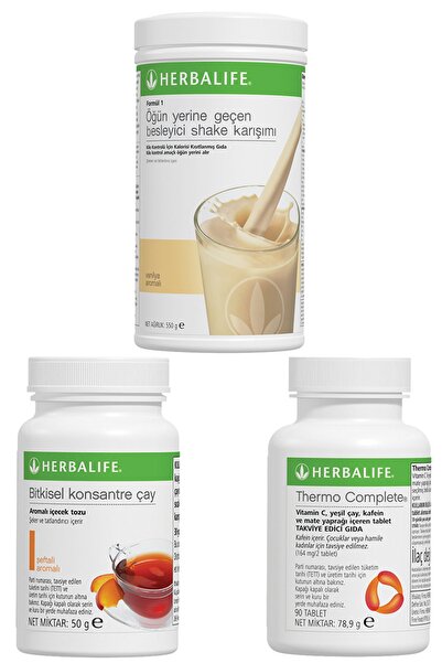 Herbalife Shake Vanilyalı, Thermo Complete, Şeftali Çay 50gr Birer Adet