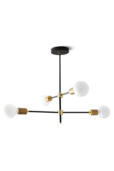 BSA LIGHTING Simge 4'lü Siyah Sarı Avize