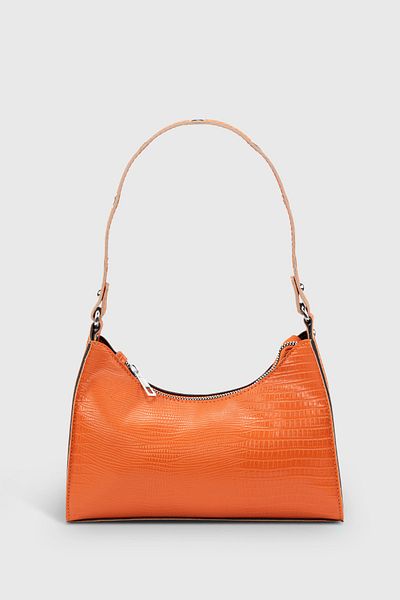 Housebags Geantă baghetă Lizard Orange pentru femei 195