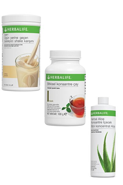Herbalife Shake 1 Adet Vanilyalı 1 Adet Klasik Çay 100gr Ve 1 Adet Herbal Alo...