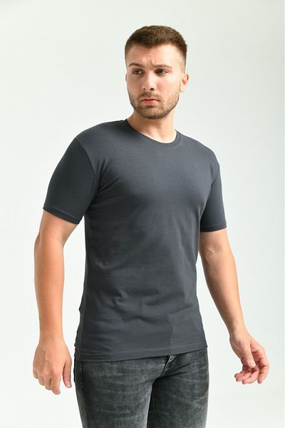 ALMİNA Ανδρικό κοντομάνικο μπλουζάκι Lycra Smoked Crew Neck