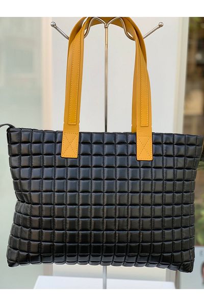Onix Accessories Geantă de umăr din piele moale cu model pătrat