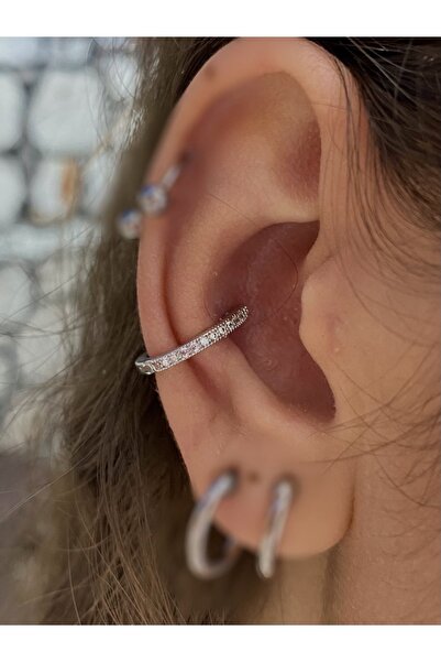 Arescollection Cerrahi Çelik Gümüş Renk Conch Piercingi