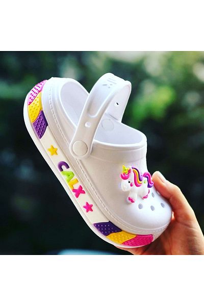 Pandalina Luxury Children's Sandals Slippers Pool Beach Shoes with Anti-Slip Sole Unicorn Figure