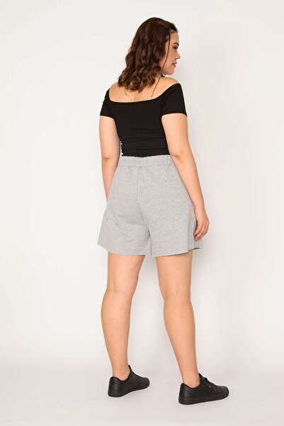 Şans Plus Size Shorts & Bermuda - Gray - Normal Waist