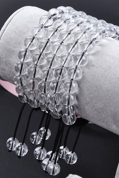 Tesbih Atölyesi A Quality Transparent Natural Crystal Quartz Bracelet - Certified