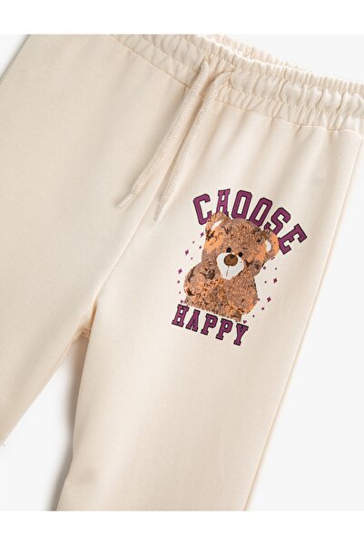 Koton Baskılı Jogger Eşofman Altı Cepli Beli Bağlamalı Lastikli