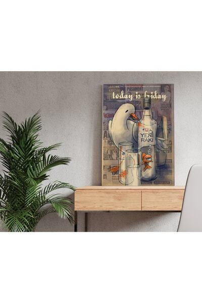 Bk Gift Home Rakı Tasarımlı Kanvas Tablo 50x70cm-4