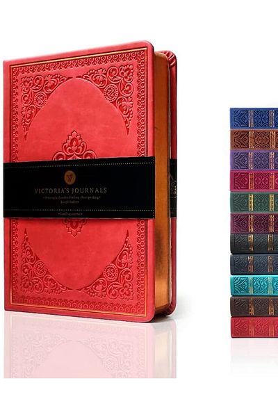 Victoria's Journals دفتر ملاحظات عتيق للكتاب القديم مخطط 12x17 سم
