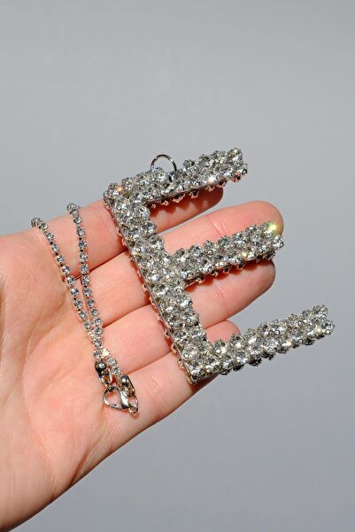 TASARIM ARABAM ATİKE ELİF AKIN Silver 7 cm ''e'' Letter Rearview Ornament