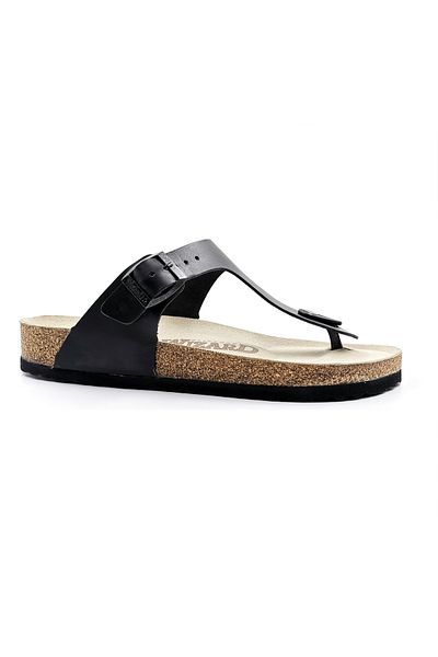 wizard slippers Ανδρικές σαγιονάρες μαύρες σαγιονάρες από γνήσιο δέρμα Magic Original Cork