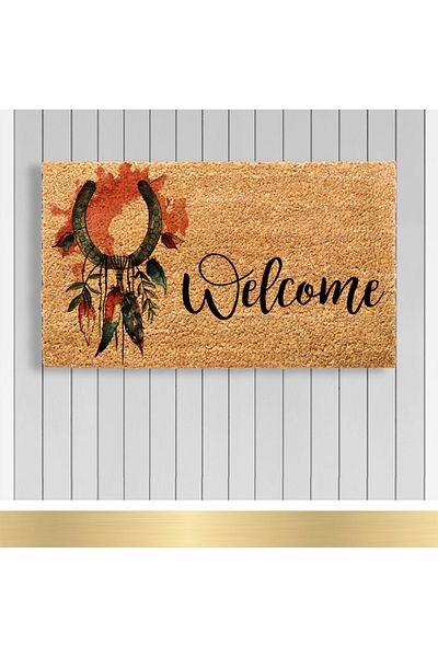 Paspashello , Design Koko Door Mat / PVC Base / Model; Dream Catcher - Nal