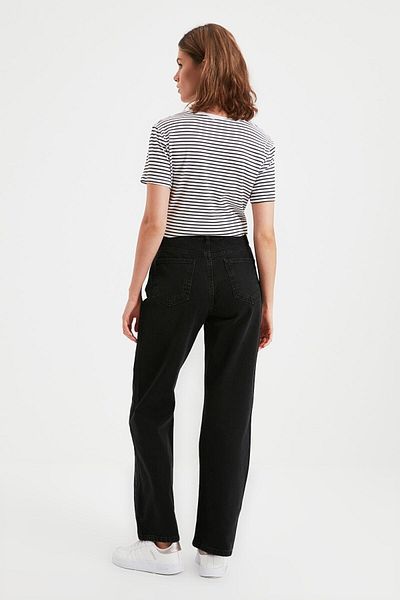 Livik Women's Black High Waist Wide Leg Jeans