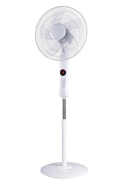 DLC 50 W Kumandalı Zaman Ayarlı Sessiz 3 Kademeli 45 Cm Ayaklı Vantilatör Beyaz