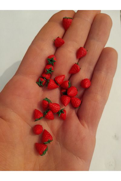 SYLVANIAN FAMILIES Handmade Fimo Miniature Strawberry 10 Pieces Price