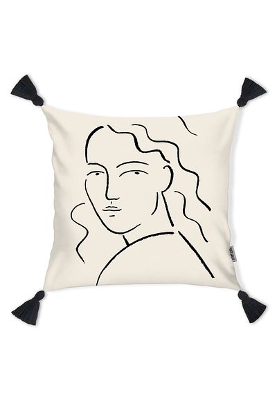 RİTMOHOME Κάλυμμα μαξιλαριού ριχτάρι με φούντες Scandinavian Art