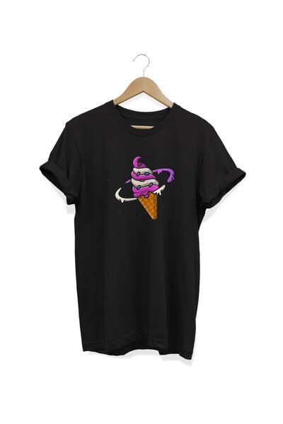 WİDİ Sladoled Štampano Crni T-shirt
