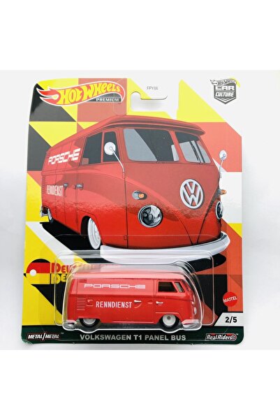 HOT WHEELS Volkswagen T1 Panel Bus Porsche Red Premium 1:64 Ölçek Hotwheels M...