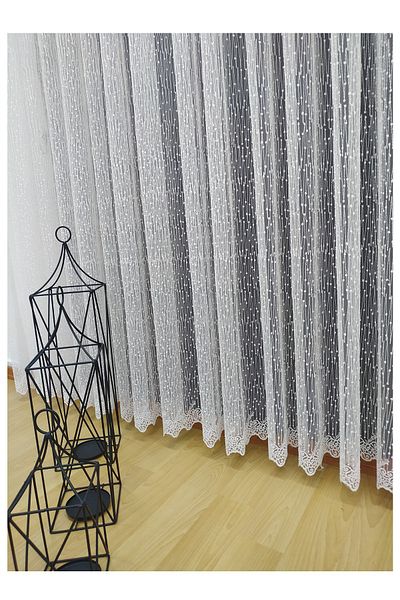 Tül Shop New Season Suitable for French Glass Snowflake Floor Embroidered Ironing Will Not Ask Draped Tulle Curtain Sparse Pleat