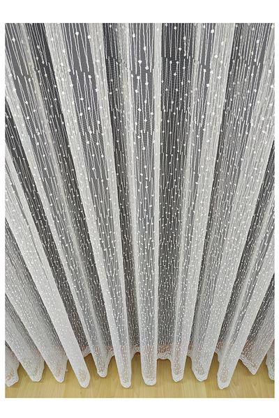 Tül Shop New Season Suitable for French Glasses - Floor Embroidered Snowflake Does Not Want Ironing Draped Tulle Curtain