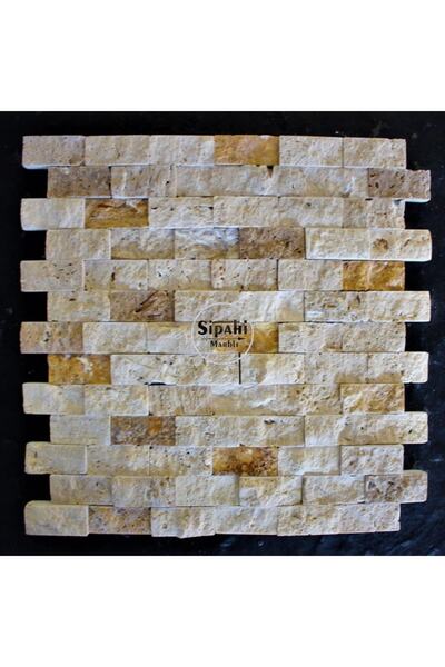 SİPAHİMARBLE Üçlü Mix Traverten Patlatma Mozaik