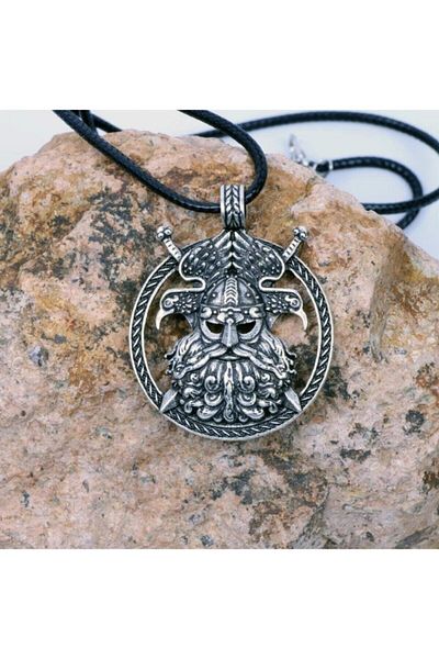 Viking Nordic God Odin Ravens Sword Amulet Warrior Unisex Necklace 45cm