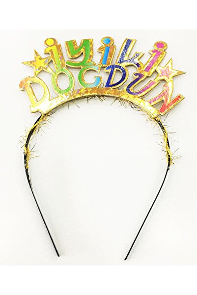 Genel Markalar İyi ki Doğdun Yazılı Altın  Unicorn  Taç