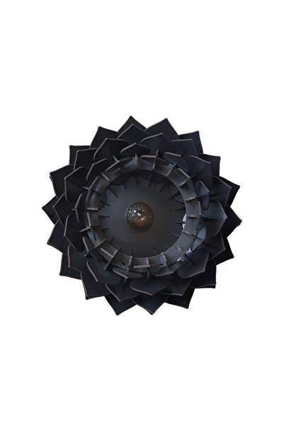 Design OTTO Lotus Metal Ayaklı Yerpuar Anahtarlı Ahşap Modern Tripod Üç Ayaklı Lambader Aydınlatma