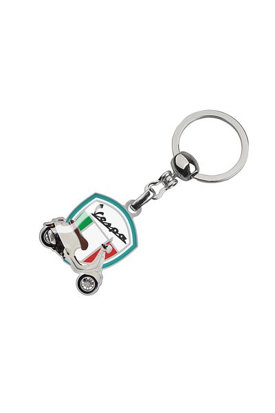 Modül Vespa Motorcycles Motorcycle Drop Label Keychain - Cream Vespa