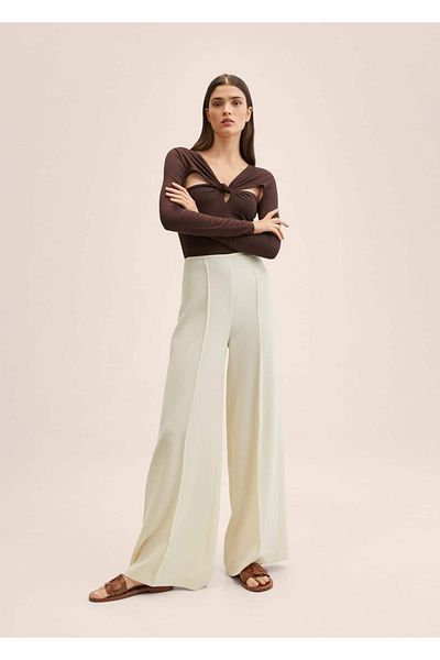 MANGO Woman High Waist Palazzo Trousers - Stylish Design