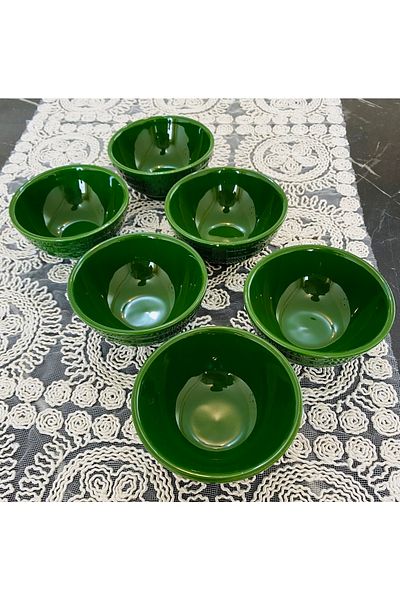Yiğit Seramik Züccaciye Green 6-Piece Mini Sauce Bowl