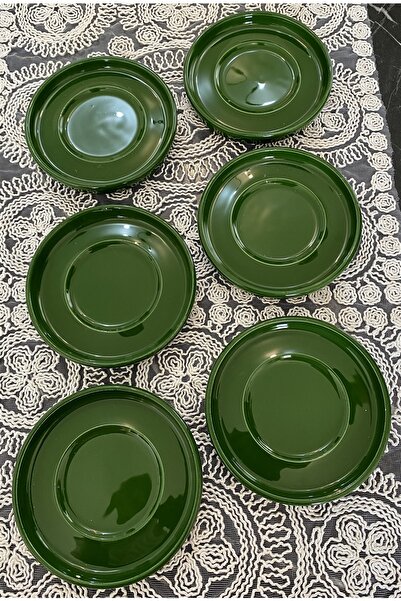 Yiğit Seramik Züccaciye Green 6-Piece Tea Plate