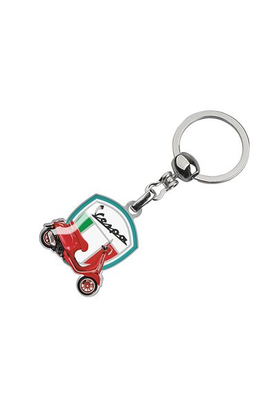 Modül Vespa Motorcycles Motorcycle Drop Label Keychain - Red Vespa