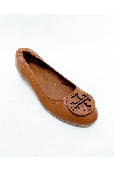 stok83 Дамски светлокафяви балерини от естествена кожа