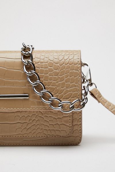 Çantacımstore Γυναικεία Τσάντα ώμου με σχέδιο κροκόδειλου Mink-2
